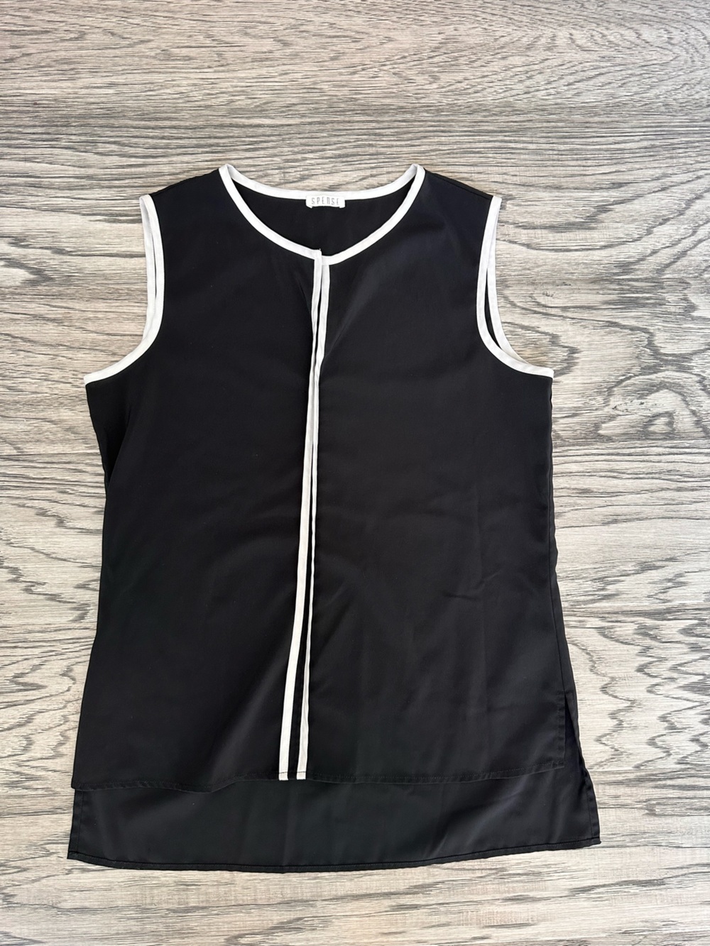 Spense Black One-Piece Bodysuit with White Trim